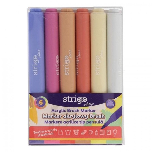 STRIGO MARKER AKRYLOWY BRUSH 6KOL.ZESTAW 4249 -zdjęcie numer 1