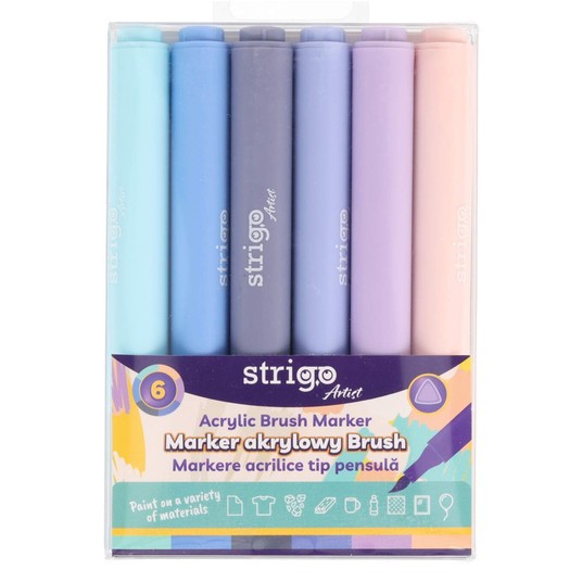 STRIGO MARKER AKRYLOWY BRUSH 6KOL.ZESTAW 4263 -zdjęcie numer 1