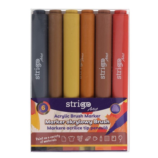 STRIGO MARKER AKRYLOWY BRUSH 6KOL.ZESTAW 4287 -zdjęcie numer 1