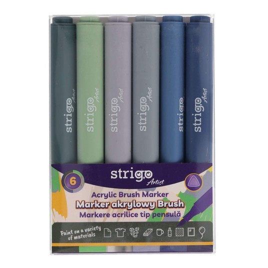 STRIGO MARKER AKRYLOWY BRUSH 6KOL.ZESTAW 4300 -zdjęcie numer 1