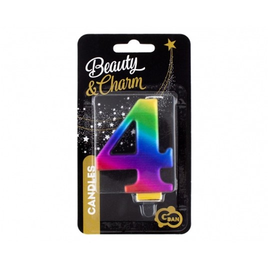 ŚWIECZKA B&C CYFERKA 4 GALAXY 8,0CM -zdjęcie numer 1