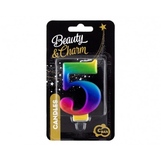 ŚWIECZKA B&C CYFERKA 5 GALAXY 8,0CM -zdjęcie numer 1