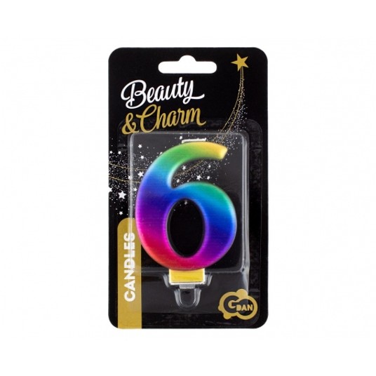 ŚWIECZKA B&C CYFERKA 6 GALAXY 8,0CM -zdjęcie numer 1