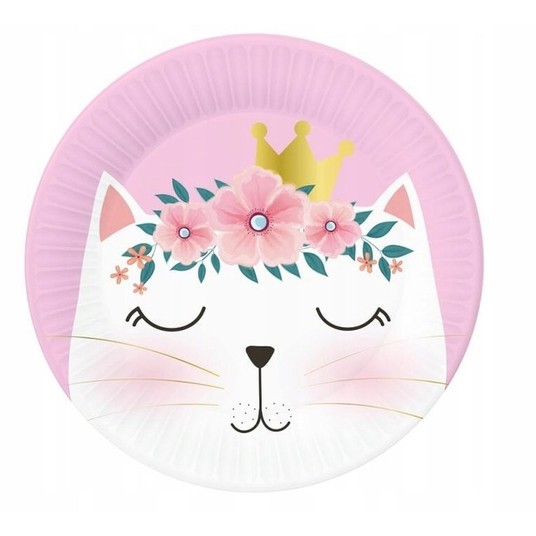 Talerzyki pap. Kotek, 18 cm, 6 szt. -zdjęcie numer 1