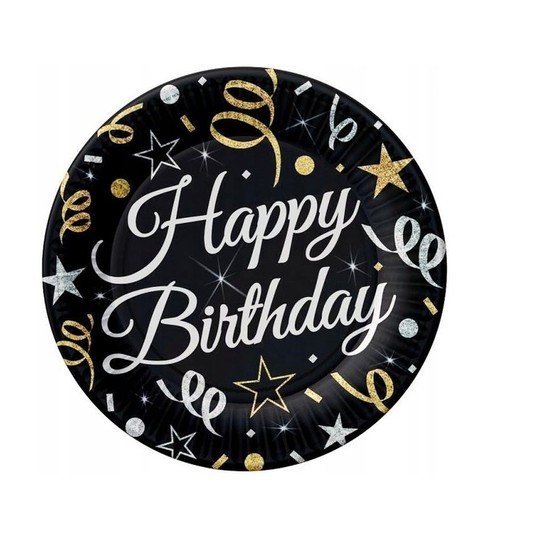 Talerzyki papierowe B&C Happy Birthday, 18 -zdjęcie numer 1