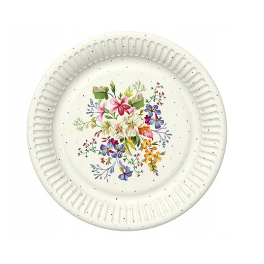 TALERZYKI PAPIEROWE DAISY 227MM 8SZT KWIATY 035401 -zdjęcie numer 1