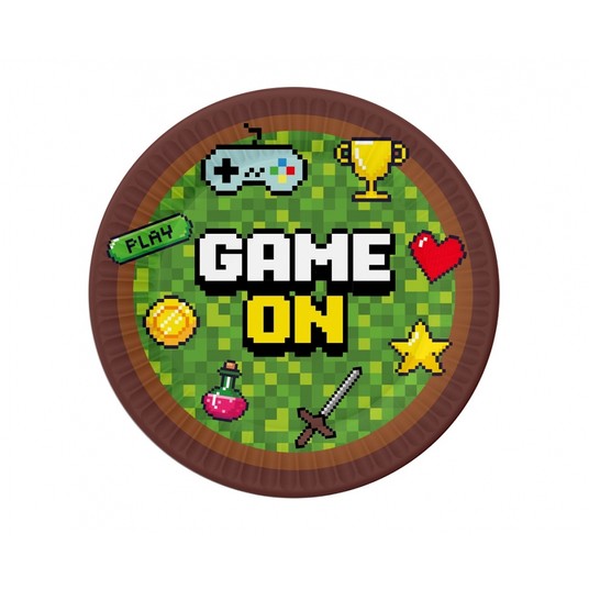 TALERZYKI PAPIEROWE GAME ON 18CM 6SZT 0598 -zdjęcie numer 1
