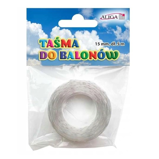 Taśma do balonów, dł. 5 m, szer. 15 mm, gr. 0,23mm -zdjęcie numer 1