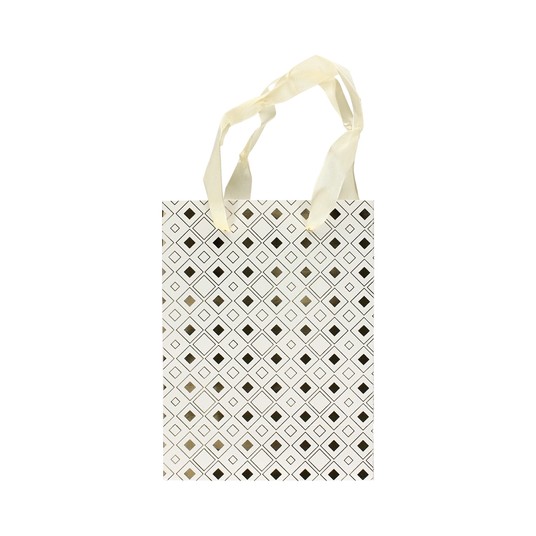 TOREBKI PAPIEROWE BIAŁE ZŁOTE ROMBY 20X8X15 (5) -zdjęcie numer 1