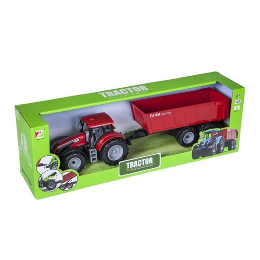 TRAKTOR Z CZERWONĄ PRZYCZEPĄ 106427 -zdjęcie numer 1
