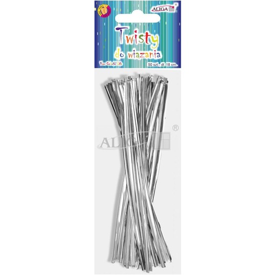 TWISTY SREBRNE DO WIĄZANIA 18CM (50) 1825 -zdjęcie numer 1