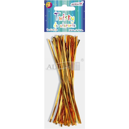 TWISTY ZŁOTE DO WIĄZANIA 18CM (50) 1832 -zdjęcie numer 1