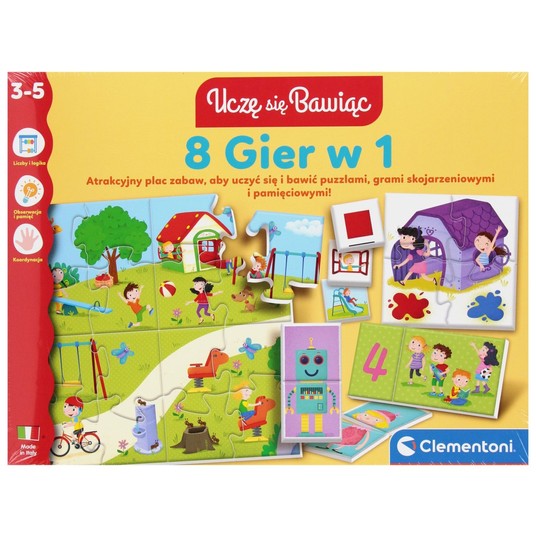 UCZĘ SIE BAWIĄC 8 GIER W 1 CLEMENTONI 4145 -zdjęcie numer 1
