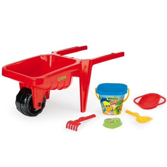 WADER TACZKA+KOMPLET DO PIASKU CZERWONA 48125 -zdjęcie numer 1