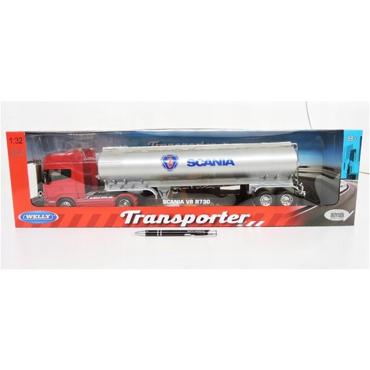 WELLY TRUCK Z PRZYCZEPĄ 1:32 SCANIA 730 OIL 6722 -zdjęcie numer 1