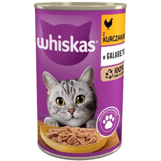 WHISKAS KARMA Adult puszka kurczak galaretka 400g -zdjęcie numer 1