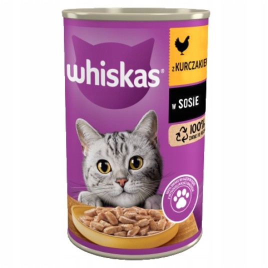 WHISKAS KARMA DLA KOTA ADULT KURCZAK PUSZKA 400G -zdjęcie numer 1