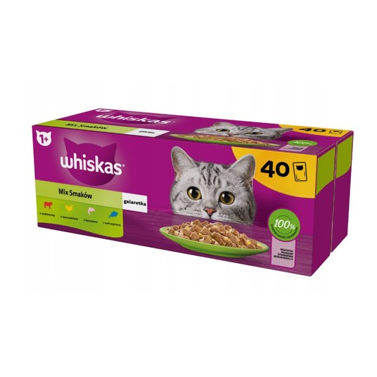 WHISKAS KARMA KURCZAK/ŁOSOŚ/TUŃCZYK/WOŁOWINA 40X85 -zdjęcie numer 1