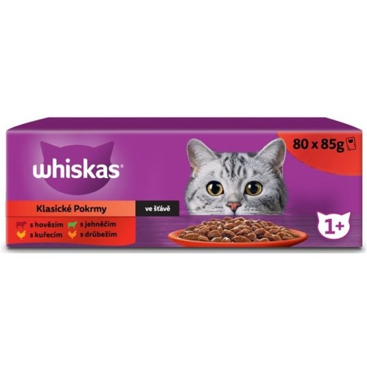 WHISKAS MOKRA KARMA DLA KOTA MIX SMAKÓW 6,8 KG 80 -zdjęcie numer 1