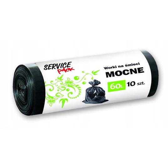 WORKI NA ŚMIECI MOCNE LDPE 60L 10 SZT. 3737 -zdjęcie numer 1