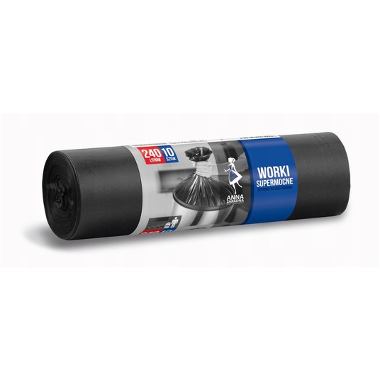 WORKI NA ŚMIECI SUPERMOCNE 240L 10SZT 3906 -zdjęcie numer 1