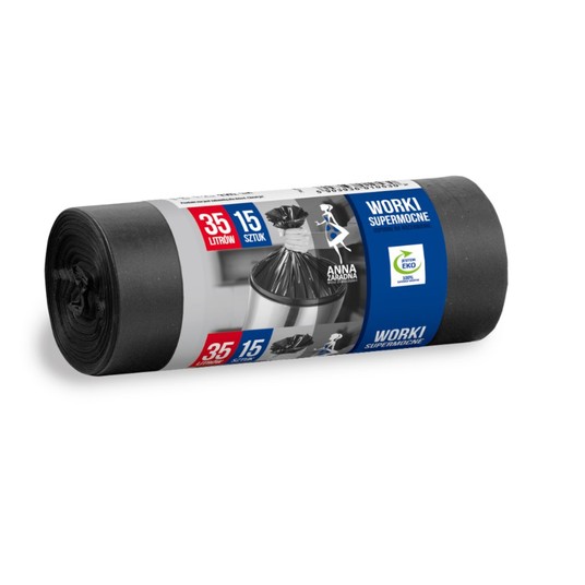 Worki na śmieci SUPERMOCNE 35L 15szt 0530 -zdjęcie numer 1
