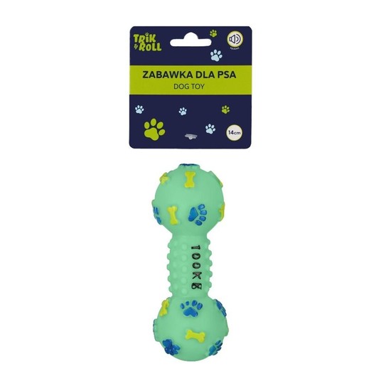 ZABAWKA DLA PSA KOŚĆ PISZCZEK ZIELON14CM TRIK 0682 -zdjęcie numer 1
