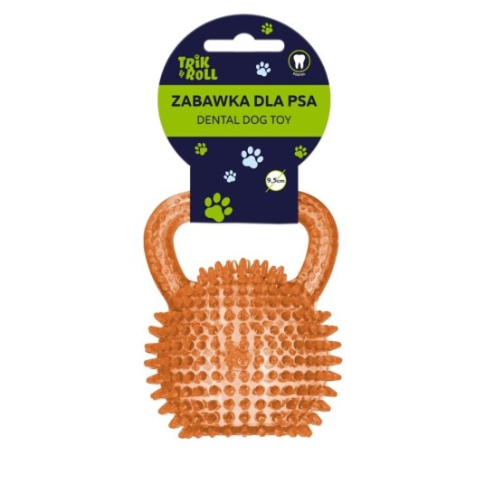 ZABAWKA DLA PSA PILKA Z UCHWYT KOLCE POMARAŃ 2150 -zdjęcie numer 1