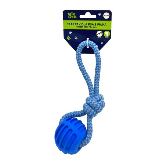 ZABAWKA DLA PSA SZARPAK PILKA NIEBIESKI 20CM 2204 -zdjęcie numer 1