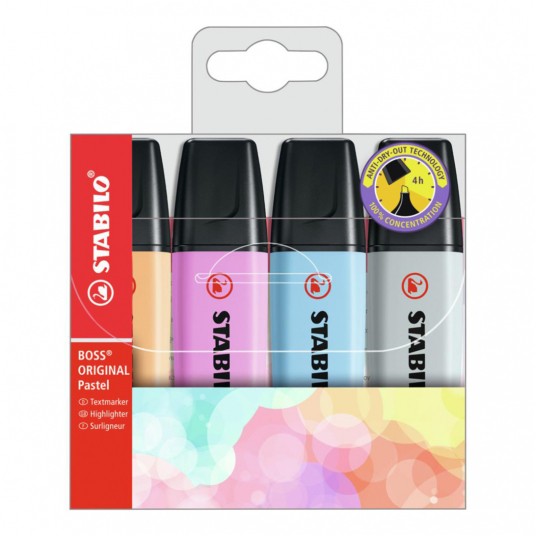 ZAKREŚLACZE STABILO BOSS PASTEL 4 KOL ETUI 7374 -zdjęcie numer 1