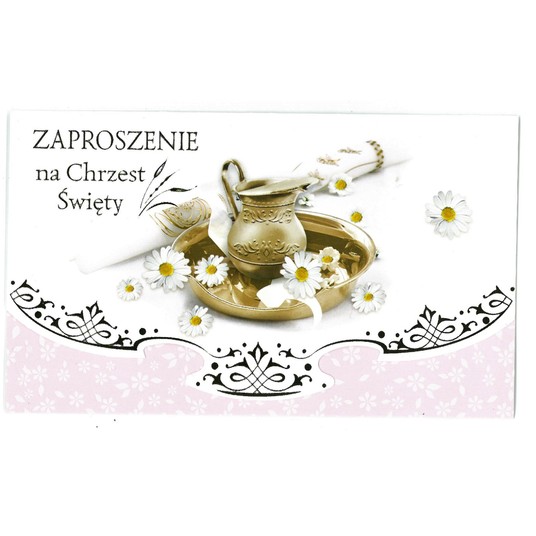 ZAPROSZENIA SKŁADANE CHRZEST 36411 DZIEWCZ ZŁOTE -zdjęcie numer 1