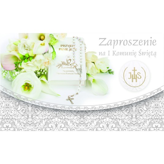 ZAPROSZENIA SKŁADANE KOMUNIA 57267 -zdjęcie numer 1