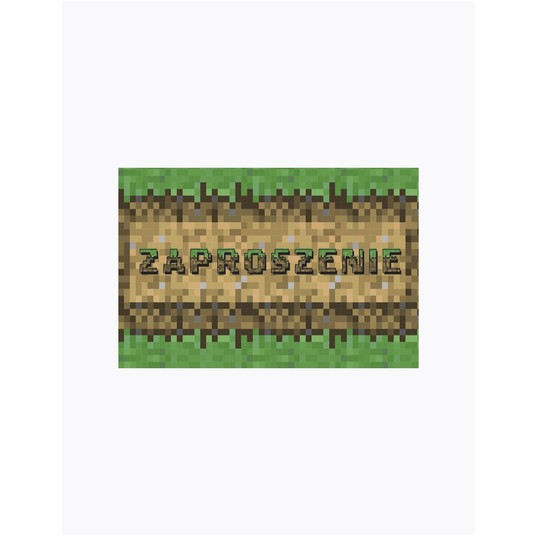 ZAPROSZENIE 160X95 ZESTAW MINECRAFT 64823 A'10 -zdjęcie numer 1