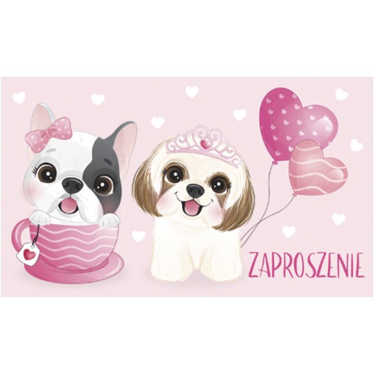 ZAPROSZENIE 55623 DZIEWCZYNKA ZWIERZĘTA A'10 -zdjęcie numer 1