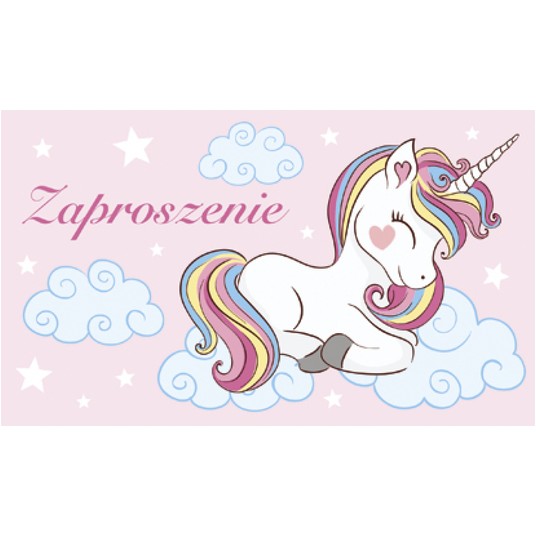 ZAPROSZENIE 55625 DZIEWCZYNKA JEDNOROŻCE A'10 -zdjęcie numer 1