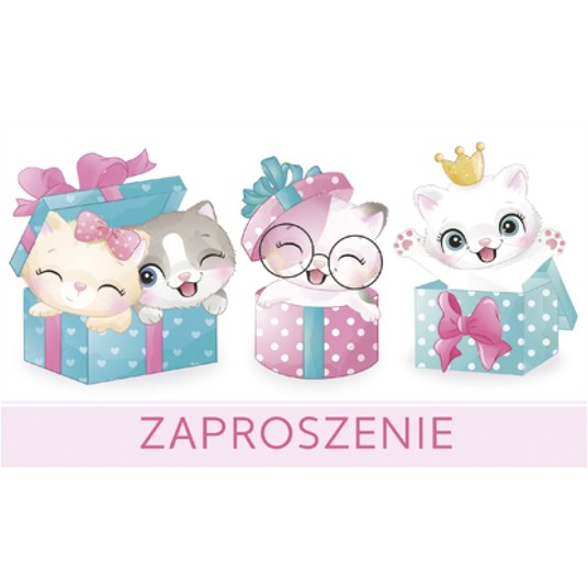 ZAPROSZENIE 55626 DZIEWCZYNKA KOTY A'10 -zdjęcie numer 1