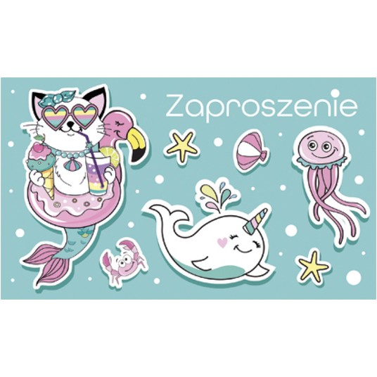 ZAPROSZENIE 55627 DZIEWCZYNKA KOTY -zdjęcie numer 1
