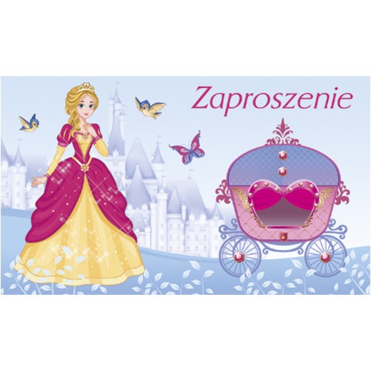 ZAPROSZENIE 55628 DZIEWCZYNKA KSIĘŻNICZKI -zdjęcie numer 1