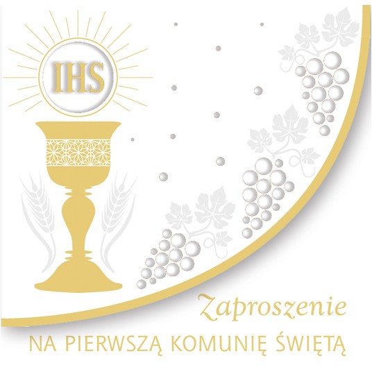 ZAPROSZENIE KWADRAT 120X120 KOMUNIA 57187 A'10 -zdjęcie numer 1