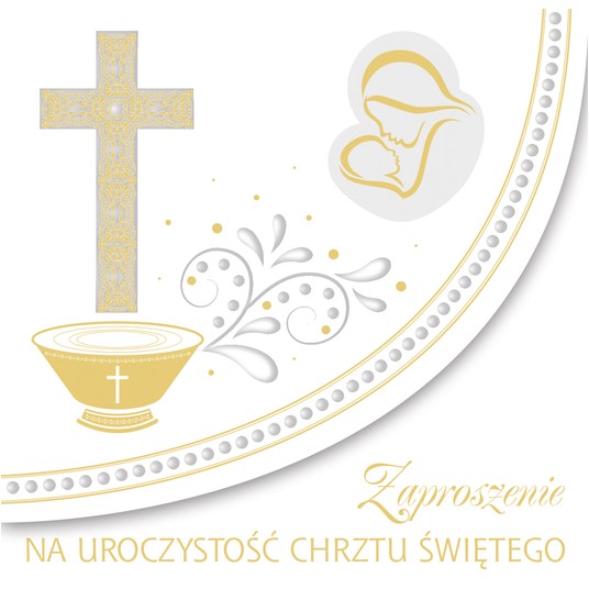ZAPROSZENIE KWADRAT ZKW 120X120 CHRZEST NR 56253 -zdjęcie numer 1