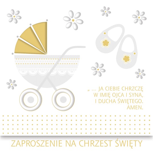 ZAPROSZENIE KWADRAT ZKW 120X120 CHRZEST NR 56254 -zdjęcie numer 1