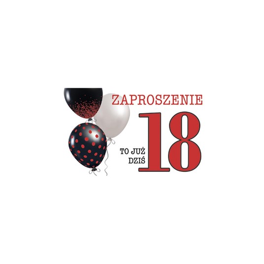 ZAPROSZENIE URODZINY 18-STKA ZEST.61633 A'10 -zdjęcie numer 1