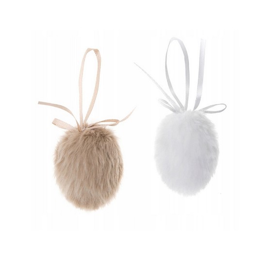 ZAWIESZKI FUTERKOWE JAJKA 6 CM 2 SZT. NEUTRAL 0046 -zdjęcie numer 1
