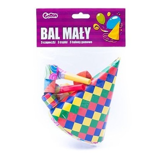 ZESTAW BAL MAŁY (3CZAP. 3TRĄBKI, 3BALONY) 3217 -zdjęcie numer 1