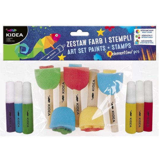 ZESTAW FARB I STEMPLI 11ELEM KIDEA 0082 -zdjęcie numer 1