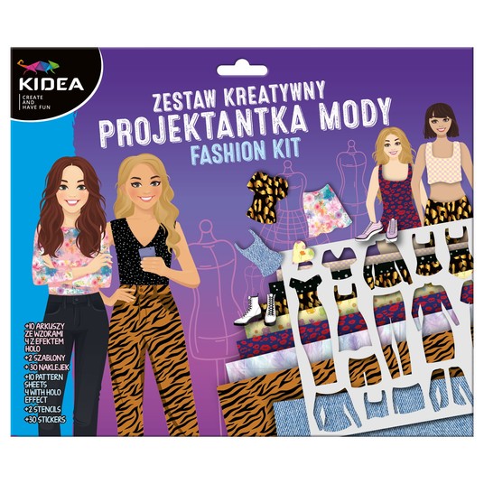 ZESTAW PROJEKTANTKA Z SZABLONAMI 10 kart KIDEA -zdjęcie numer 1