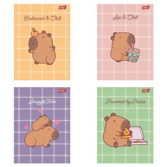 Zeszyt A4 32k krata laminowany CAPYBARA MOOD A"15 -zdjęcie numer 1