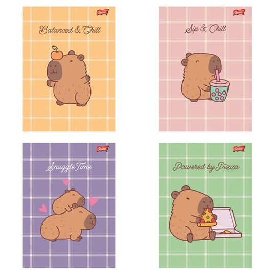 Zeszyt A5 32k krata laminowany CAPYBARA MOOD la... -zdjęcie numer 1