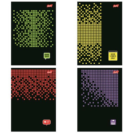 Zeszyt A5 96k kratka laminowany PIXEL PULSE lak... -zdjęcie numer 1
