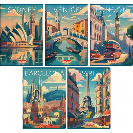 ZESZYT HER RETRO CITY A4 96K 70G K5X5 2653 A'5 -zdjęcie numer 1